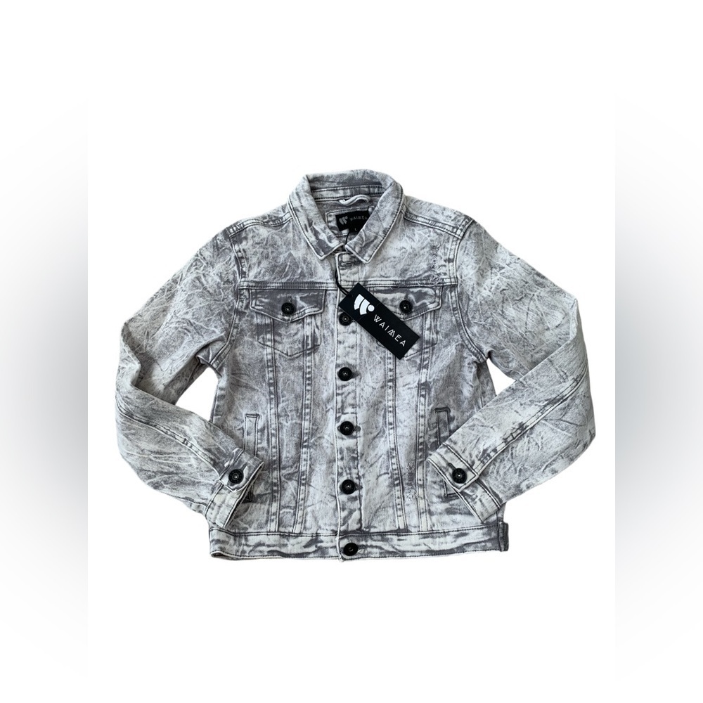 Waimea NWT Kids Size Large Grey Acid Was Denim Jean Jacket